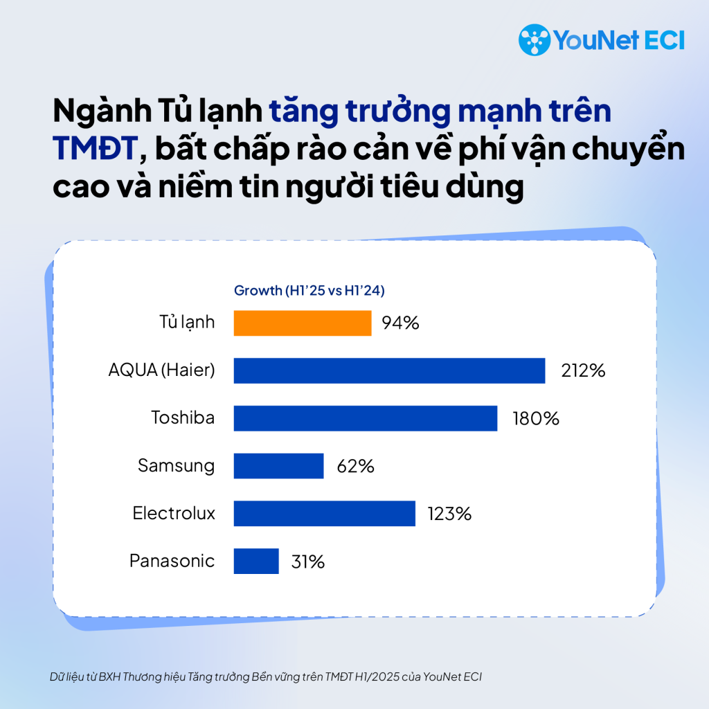 Ngành Tủ lạnh trên TMĐT: AQUA bứt phá dẫn đầu nhờ chiến lược “dung tích nhỏ” khác biệt